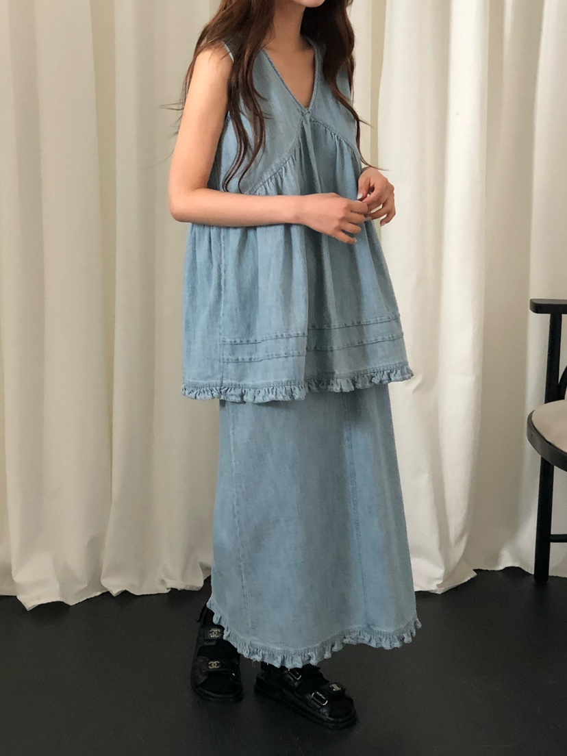 ONDO-P韓國代購女士新品26春夏時尚人氣推薦吊帶背心荷葉邊ONDO-P吊帶/背心