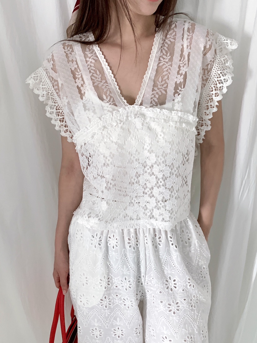 MAISONDEGLORY韓國代購女裝新款推薦熱賣26春夏襯衫蕾絲衫蕾絲MAISON DE GLORY襯衫/蕾絲衫圖色1
