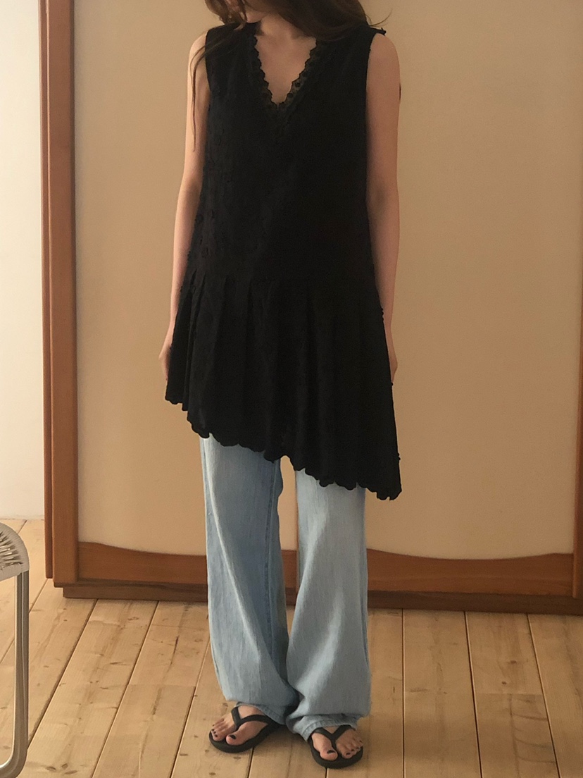 ONDO-P韓國東大門直郵女裝新款推薦職業連衣裙不對稱蕾絲ONDO-P連衣裙