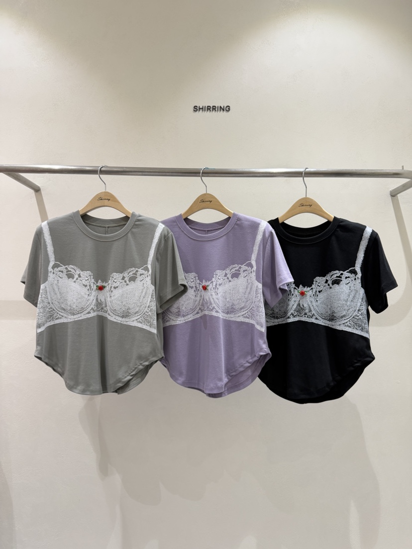 SHIRRING韓國直郵實拍女裝新款26春夏人氣26夏季熱賣休閑T恤SHIRRINGT恤