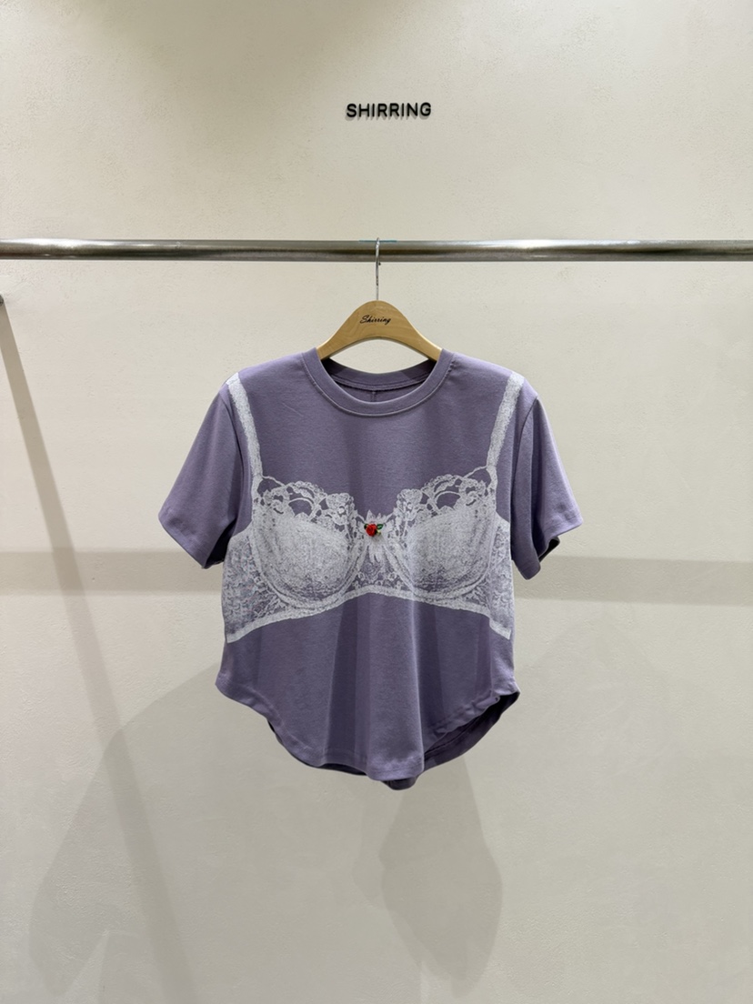 SHIRRING韓國直郵實拍女裝新款26春夏人氣26夏季熱賣休閑T恤SHIRRINGT恤圖色2