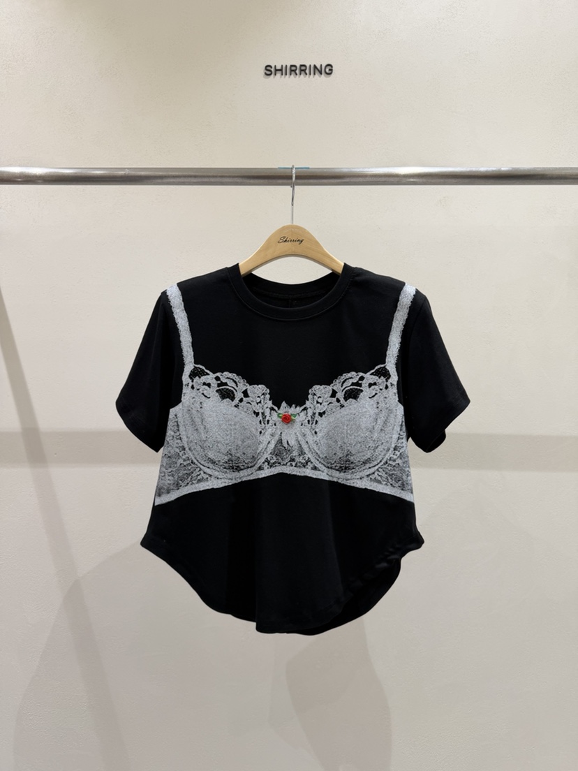 SHIRRING韓國直郵實拍女裝新款26春夏人氣26夏季熱賣休閑T恤SHIRRINGT恤圖色3