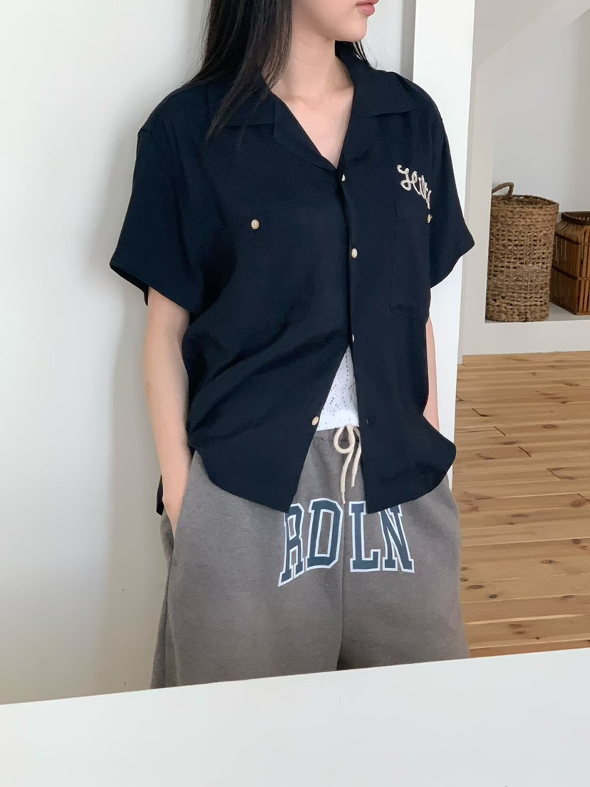 BINUS韓國東大門代購女士新品26春夏26夏季襯衫蕾絲衫刺繡BINUS襯衫/蕾絲衫圖色2