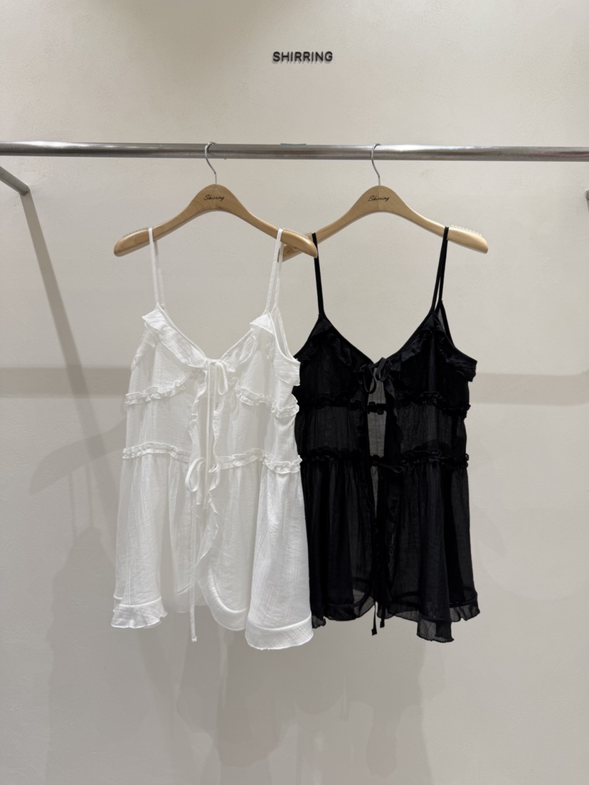 SHIRRING韓國直郵實拍女裝新款熱賣休閑推薦職業吊帶背心SHIRRING吊帶/背心