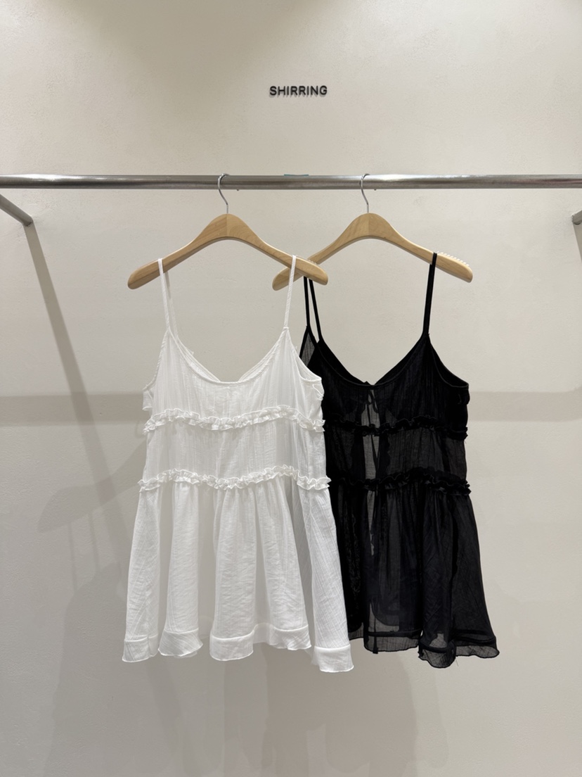 SHIRRING韓國直郵實拍女裝新款熱賣休閑推薦職業吊帶背心SHIRRING吊帶/背心