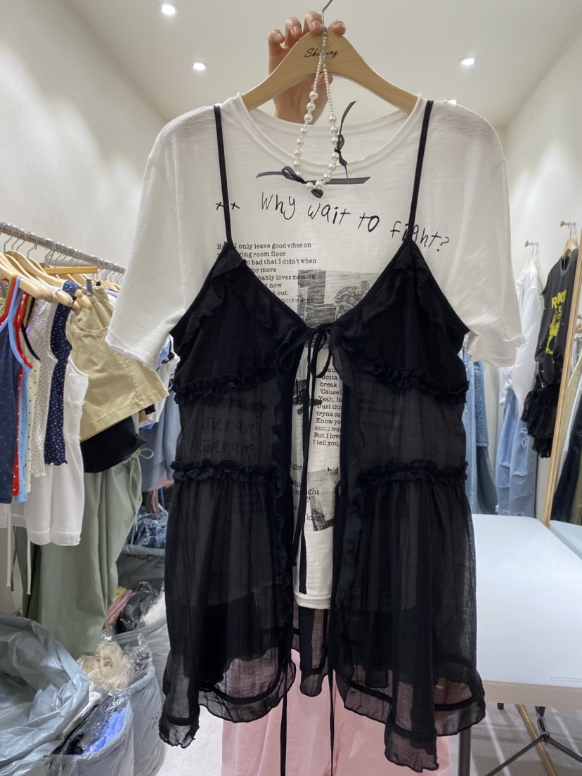 SHIRRING韓國直郵實拍女裝新款熱賣休閑推薦職業吊帶背心SHIRRING吊帶/背心