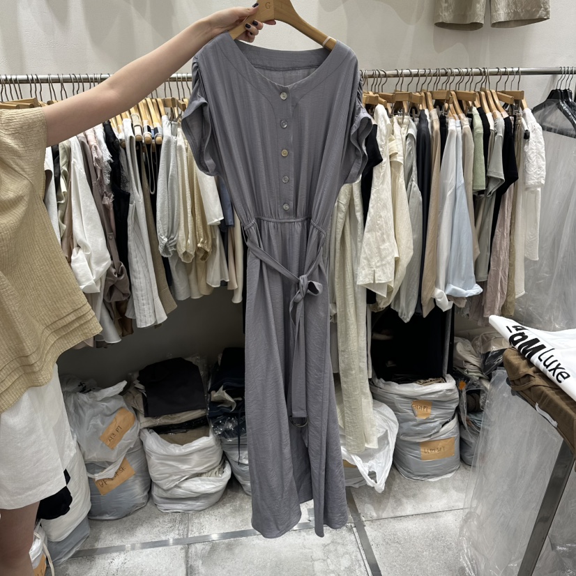 G.I-L韓國東大門代購女裝新品時尚休閑26春夏連衣裙含腰帶G.I-L連衣裙圖色2