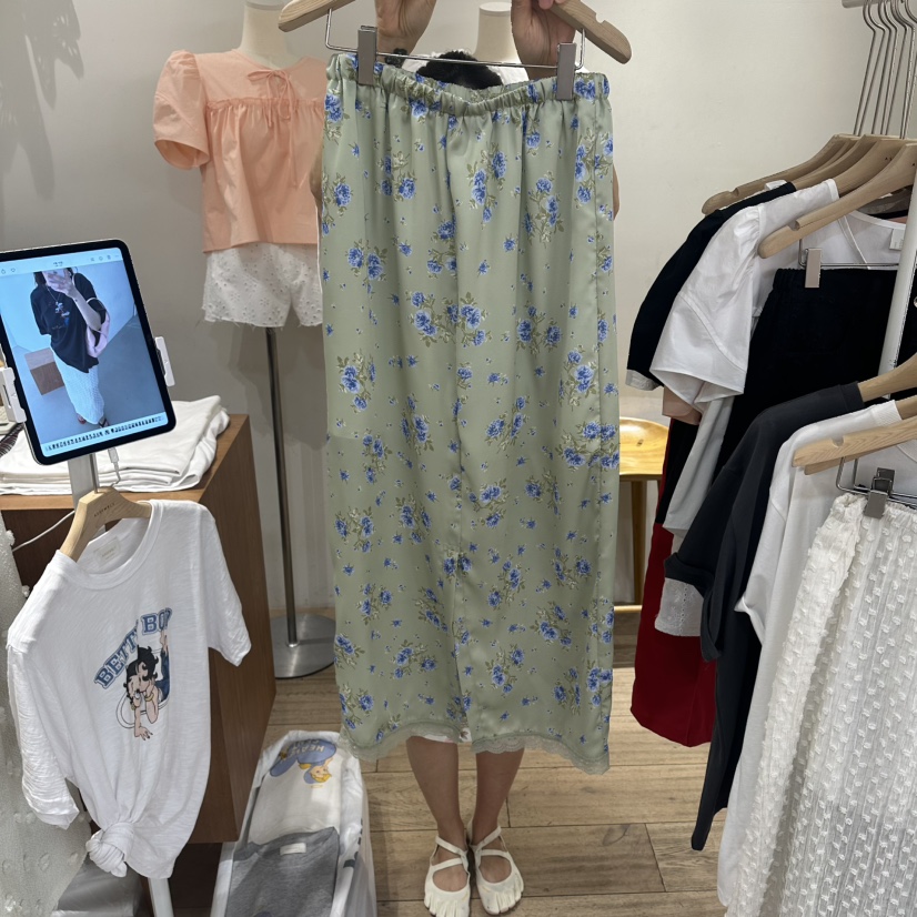 ASSEMBLY韓國直郵實拍女裝新品休閑推薦時尚職業長裙蕾絲ASSEMBLY長裙