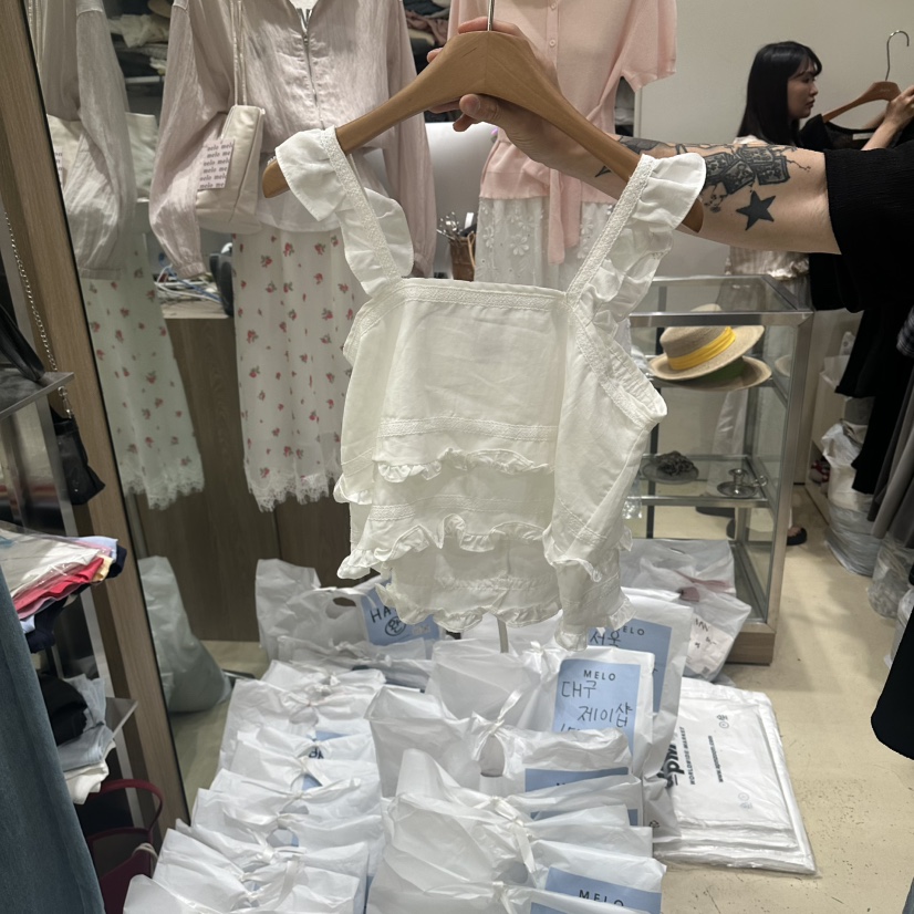 MELO韓國東大門代購女士新品推薦26春夏吊帶背心無袖緞帶MELO吊帶/背心