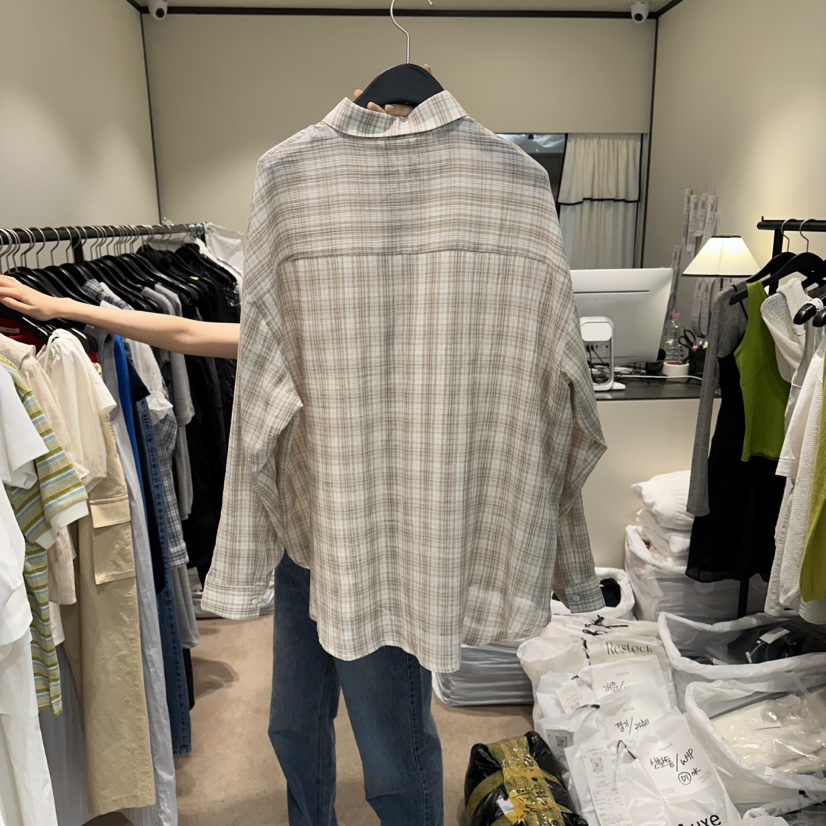 RE STOCK韓國直郵女士新品熱賣休閑時尚26春夏襯衫蕾絲衫RE STOCK襯衫/蕾絲衫