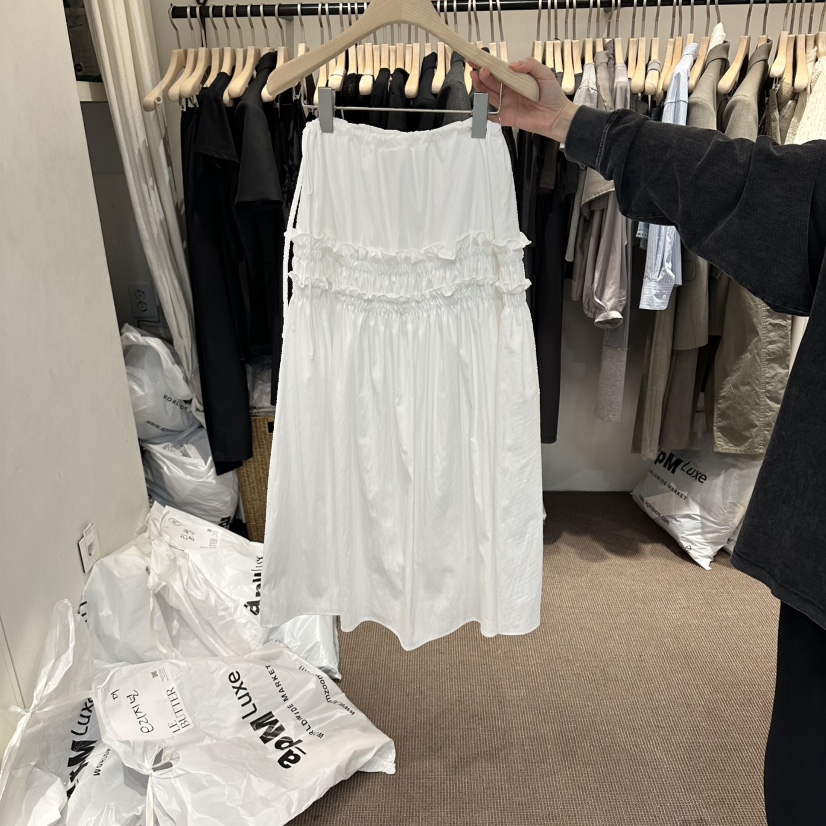 LE BUTTER韓國直郵實拍女士新品職業人氣26夏季長裙褶皺LE BUTTER長裙