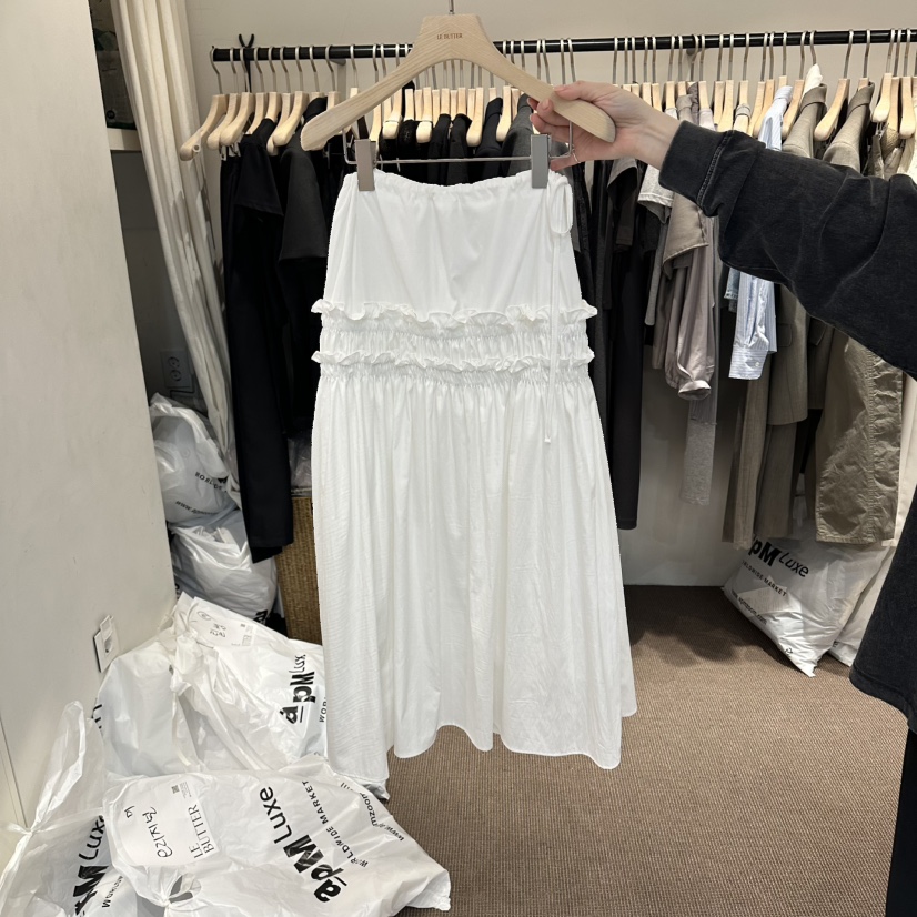 LE BUTTER韓國直郵實拍女士新品職業人氣26夏季長裙褶皺LE BUTTER長裙圖色1