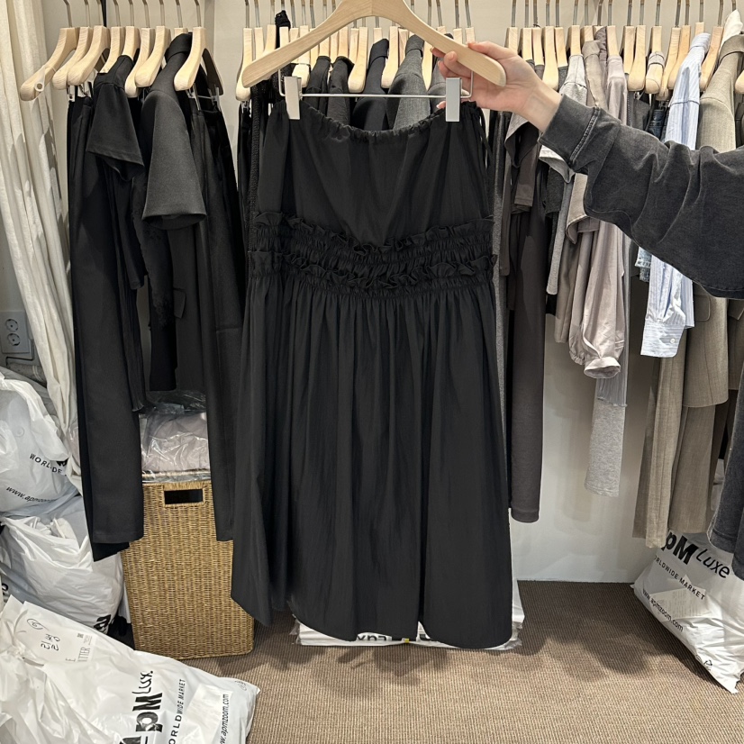 LE BUTTER韓國直郵實拍女士新品職業人氣26夏季長裙褶皺LE BUTTER長裙圖色2