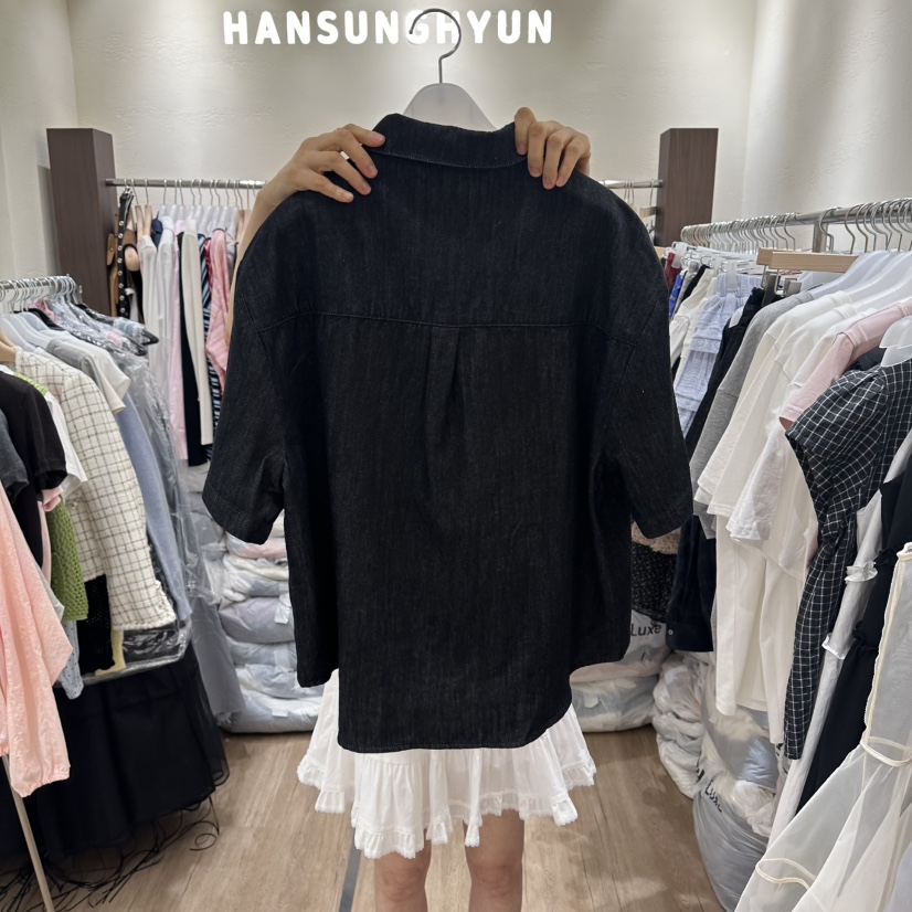 HANSUNGHYUN韓國代購女士新款休閑時尚人氣職業襯衫蕾絲衫HANSUNGHYUN襯衫/蕾絲衫