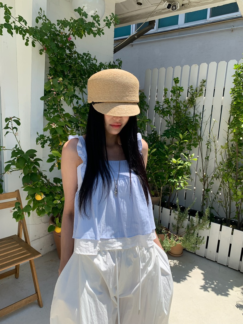 BADCALM韓國東大門直郵女士新品推薦職業休閑吊帶背心荷葉邊BADCALM吊帶/背心圖色1