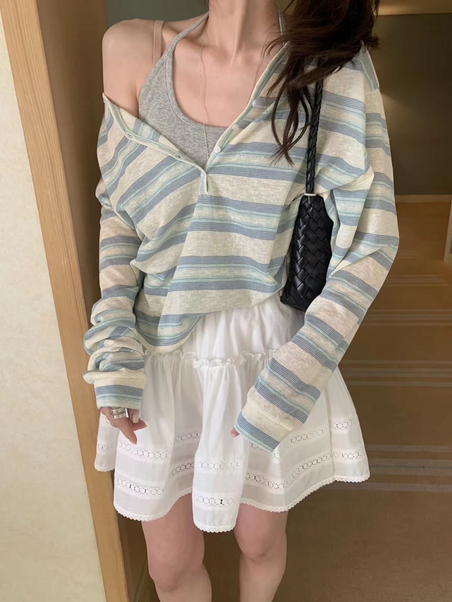 MELLOUNGE-멜라운지-T韓國東大門直郵女士新品休閑長袖T恤不含內搭MELLOUNGE-2件起長袖T恤圖色2