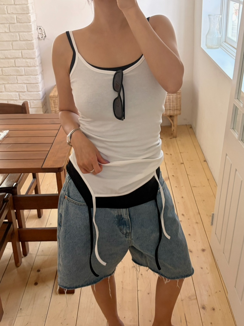 BYRING韓國東大門代購女士新品推薦26夏季吊帶背心不含內搭BYRING吊帶/背心
