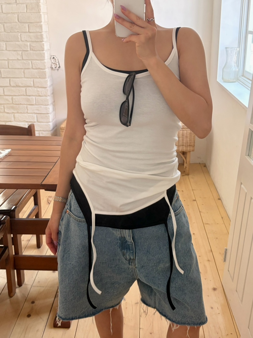 BYRING韓國東大門代購女士新品推薦26夏季吊帶背心不含內搭BYRING吊帶/背心圖色1