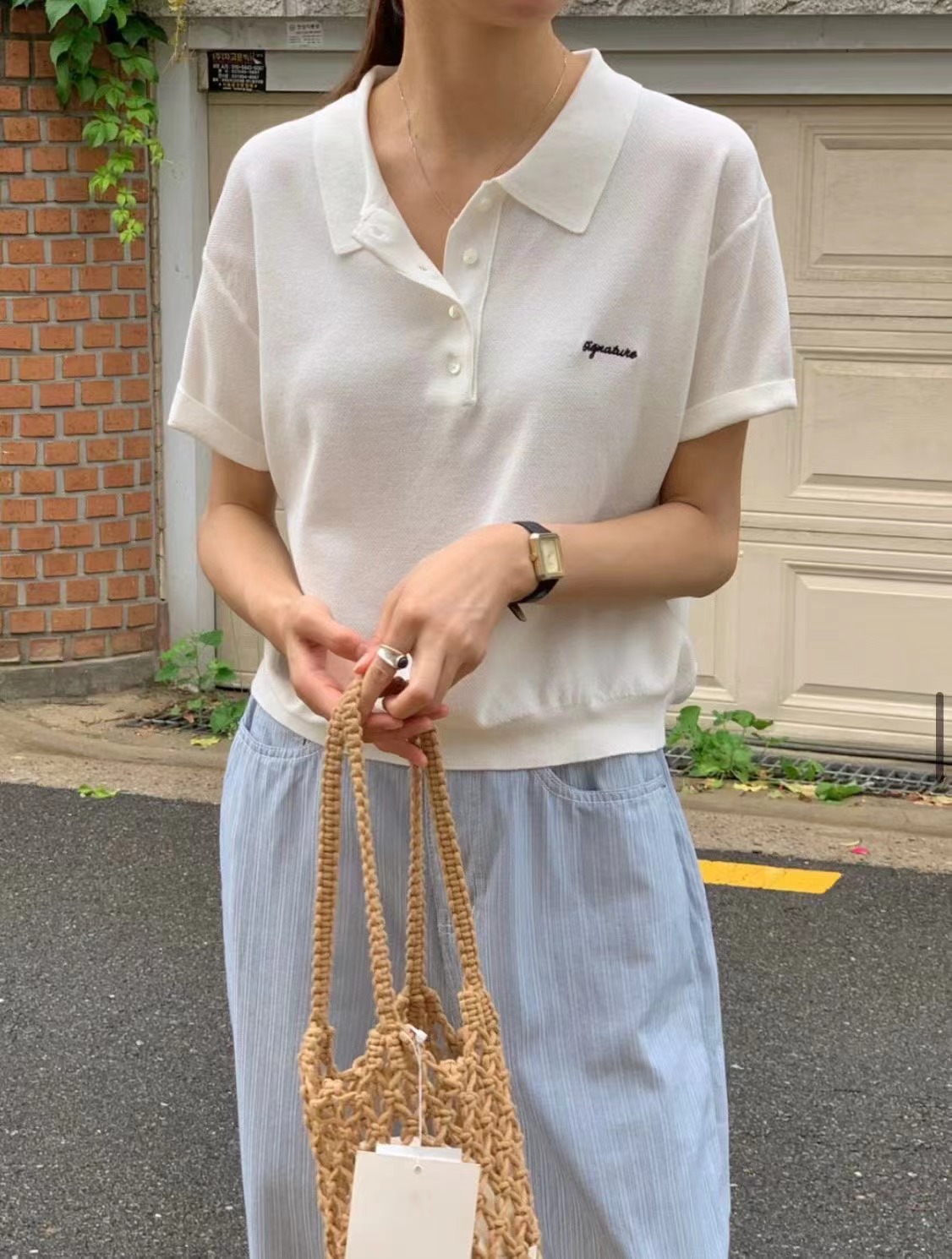 SIGNATURE韓國東大門直郵女裝新品26春夏熱賣時尚職業T恤SIGNATURET恤圖色1