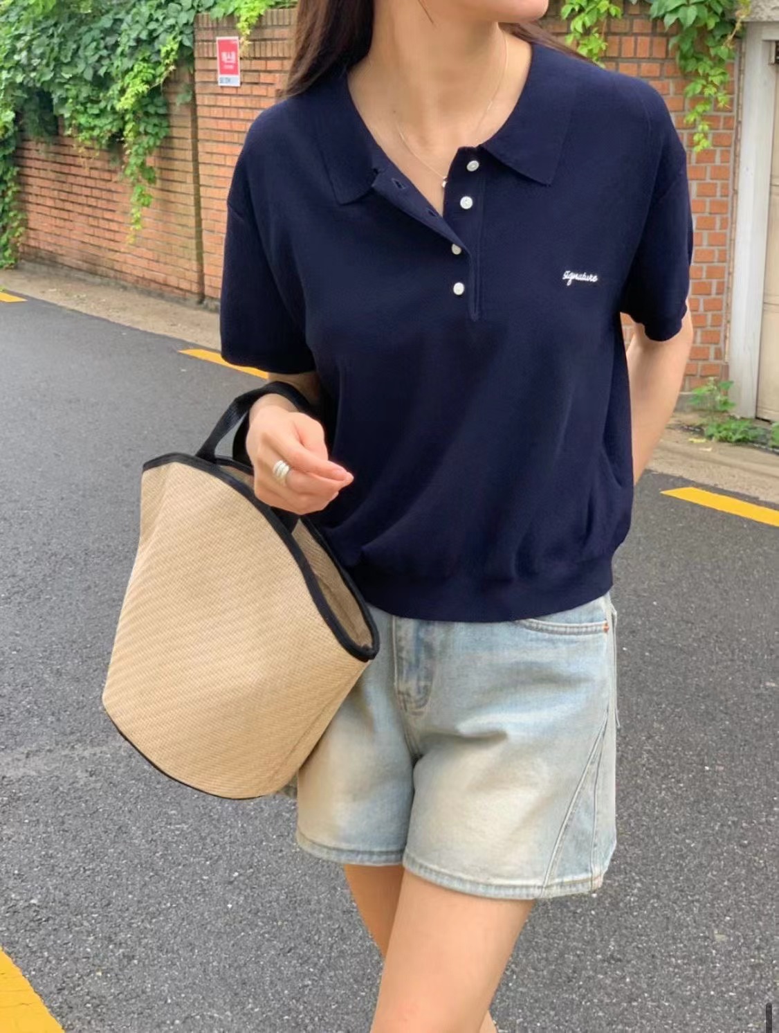 SIGNATURE韓國東大門直郵女裝新品26春夏熱賣時尚職業T恤SIGNATURET恤圖色4