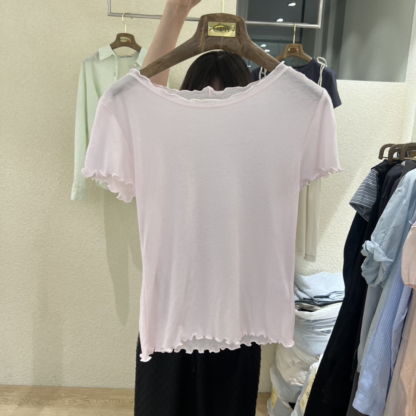 EMPTY韓國代購女士新款職業休閑人氣26夏季26春夏推薦T恤EMPTYT恤圖色2