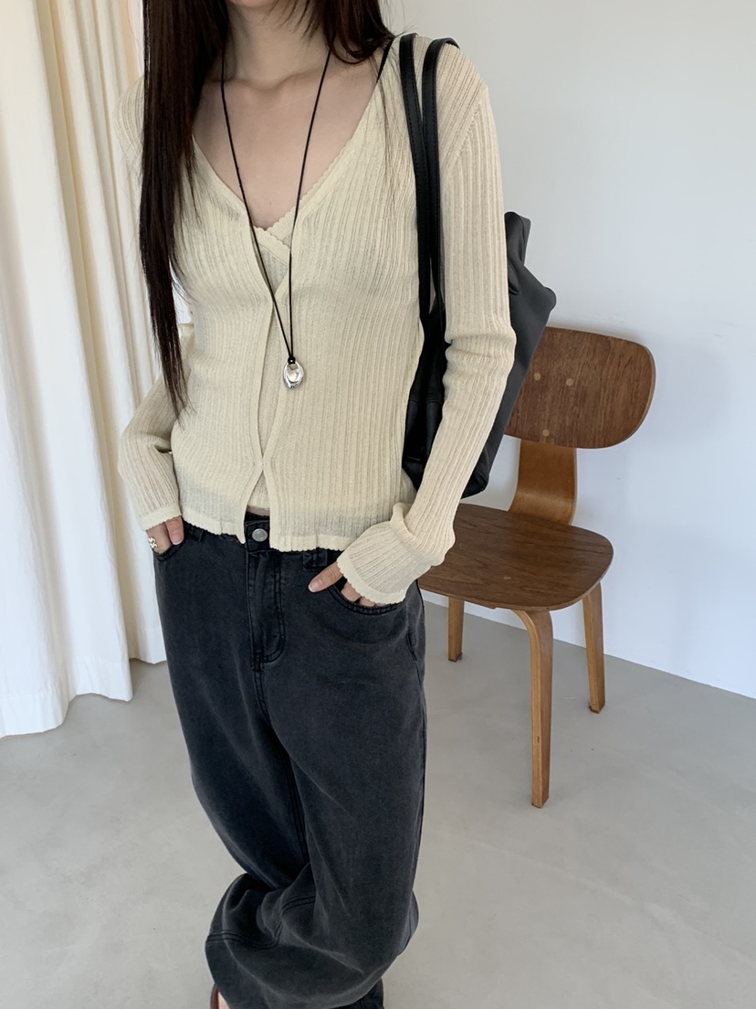 RIVER RAIN韓國直郵實拍女裝新品推薦26夏季時尚套裝開衫RIVER RAIN套裝
