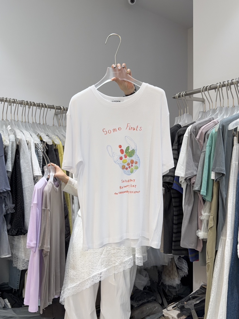 LOOKK/MIMME韓國東大門代購女裝新品26春夏人氣職業熱賣T恤LOOKK/MIMMET恤圖色1