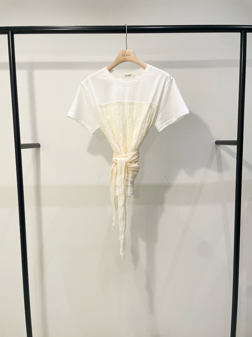CLAFO韓國直郵女裝新品時尚推薦熱賣26春夏休閑襯衫蕾絲衫CLAFO襯衫/蕾絲衫圖色1