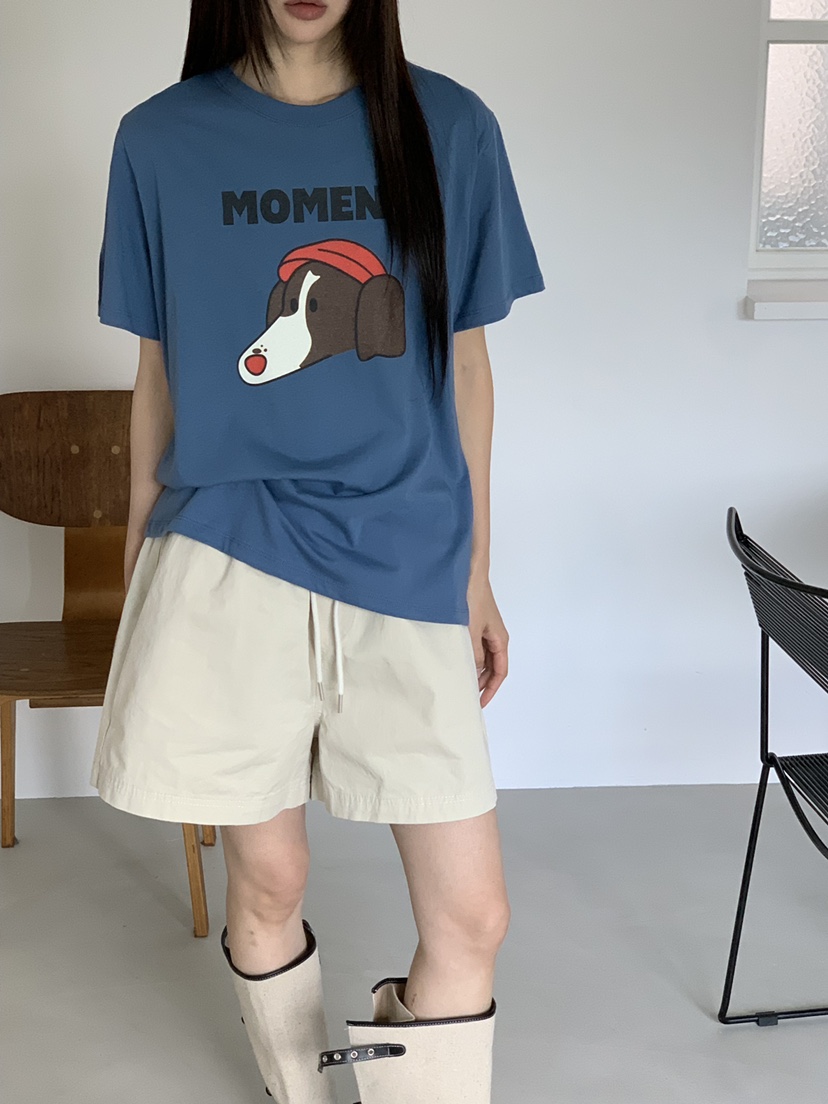 RIVER RAIN韓國直郵女裝新品人氣推薦時尚熱賣26夏季T恤狗狗RIVER RAINT恤