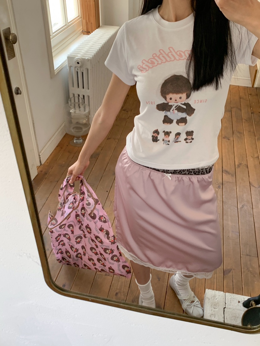 MORE THAN-P東大門實拍韓國女裝新品26春夏半身裙中短裙緞面MORE THAN半身裙/中短裙