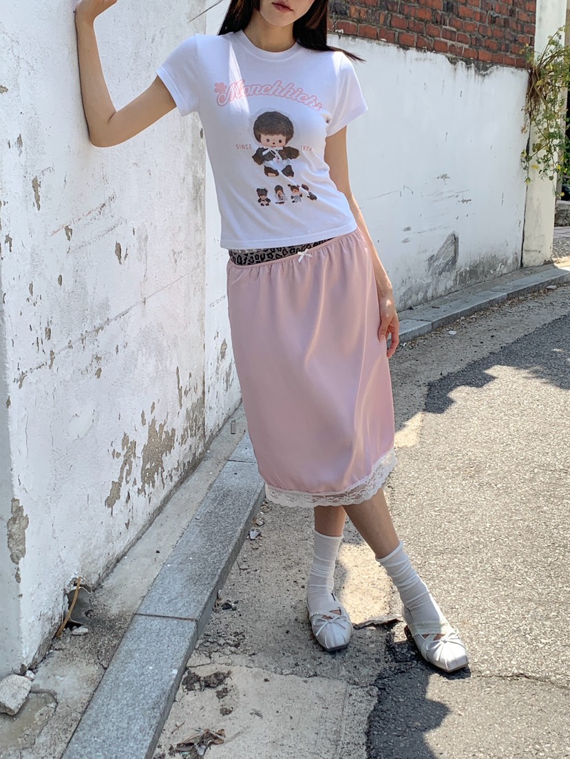 MORE THAN-P東大門實拍韓國女裝新品26春夏半身裙中短裙緞面MORE THAN半身裙/中短裙