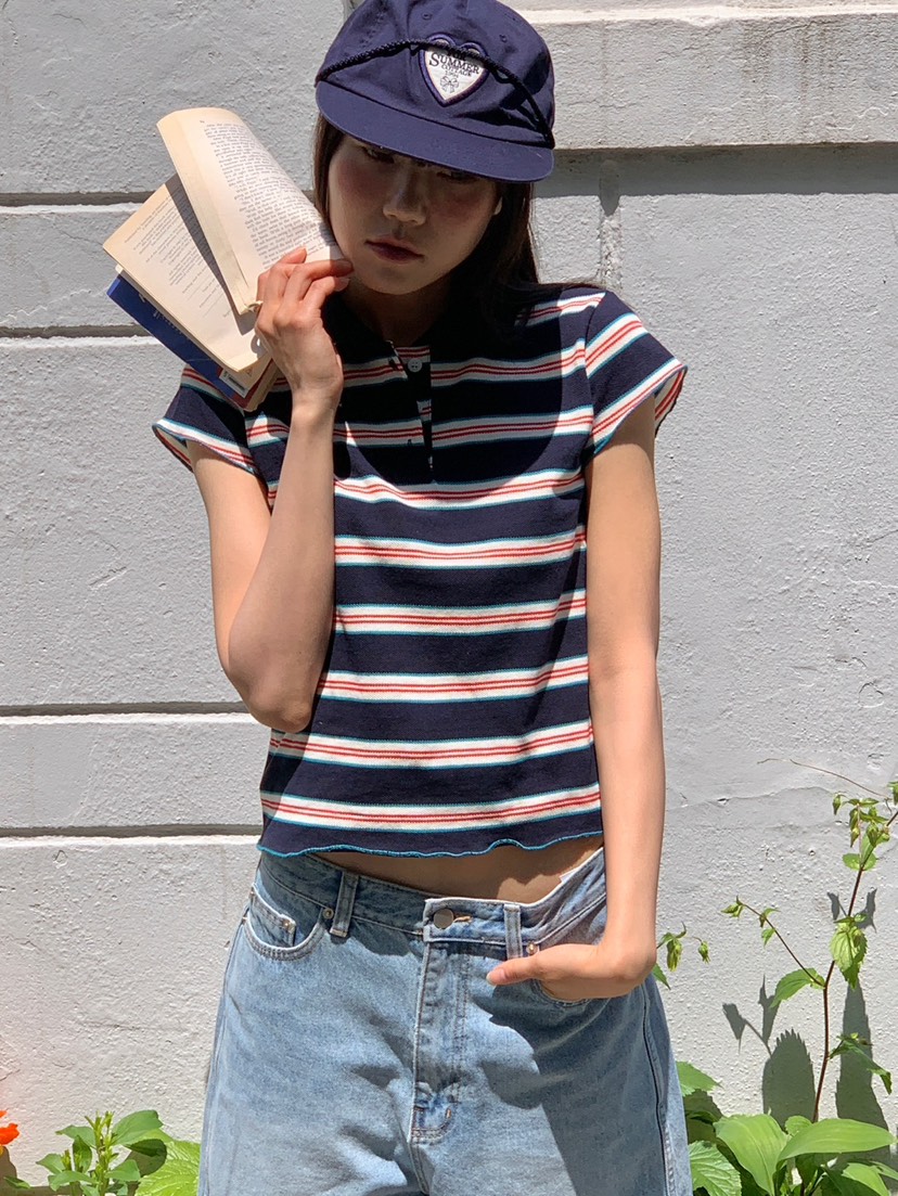 MORE THAN-P韓國直郵實拍女裝新品休閑人氣熱賣T恤條紋MORE THANT恤