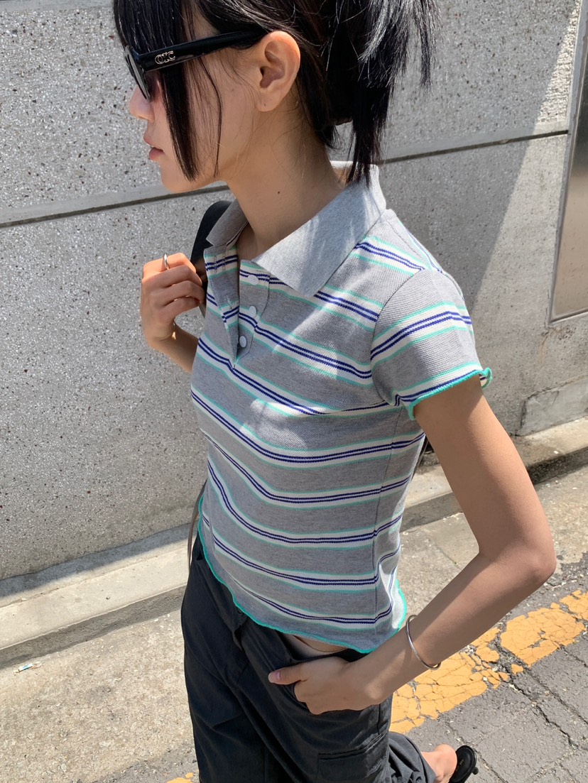 MORE THAN-P韓國直郵實拍女裝新品休閑人氣熱賣T恤條紋MORE THANT恤