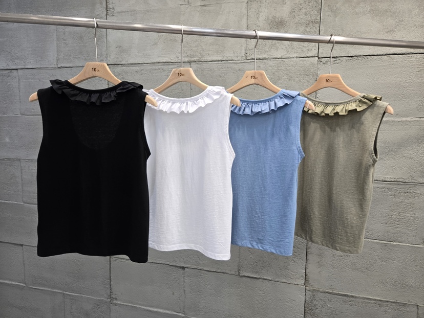 10CC韓國代購女士新款職業26春夏26夏季熱賣吊帶背心荷葉邊10CC吊帶/背心