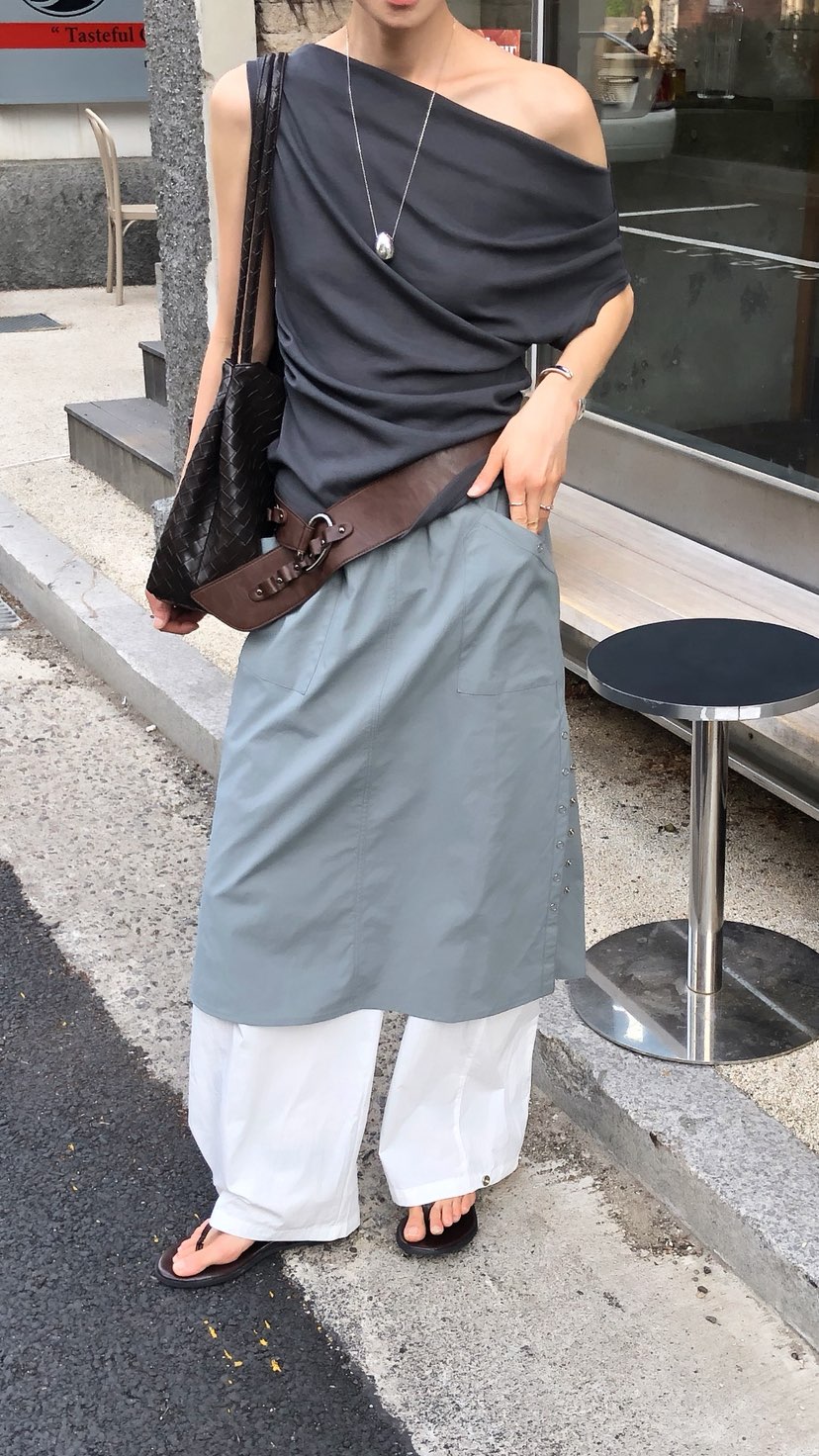 OVER RICH韓國直郵女士新款休閑人氣26春夏半身裙中短裙OVER RICH半身裙/中短裙