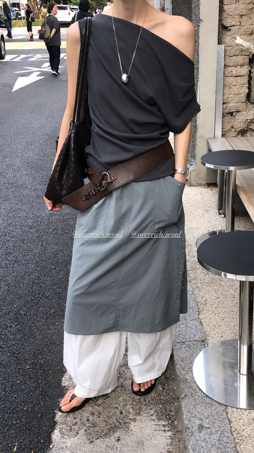 OVER RICH韓國直郵女士新款休閑人氣26春夏半身裙中短裙OVER RICH半身裙/中短裙
