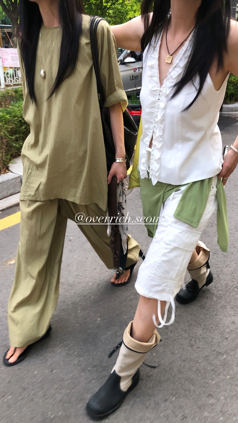 OVER RICH韓國東大門直郵女裝新款推薦休閑26春夏短褲孔眼OVER RICH短褲