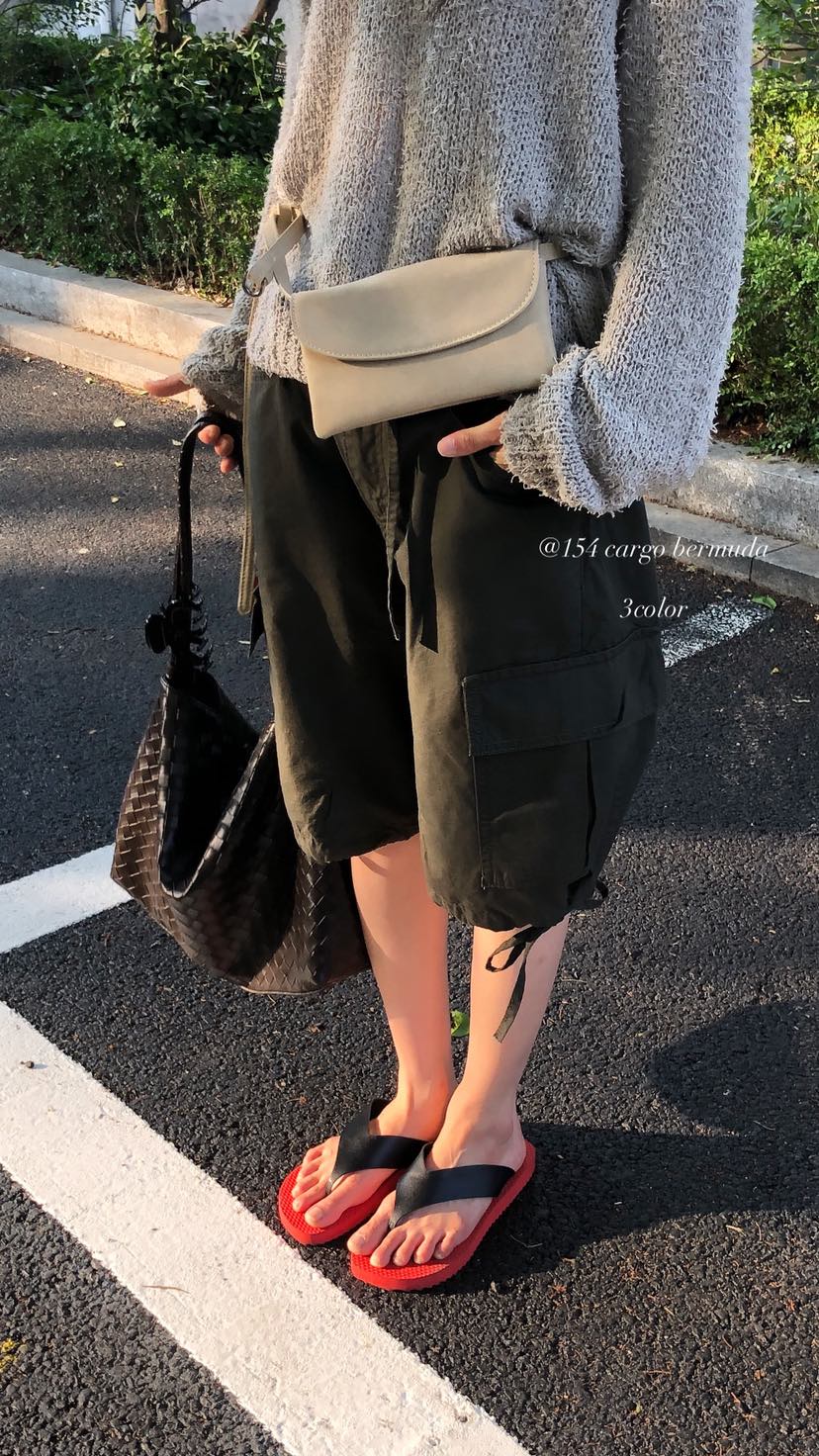 OVER RICH韓國東大門直郵女裝新款推薦休閑26春夏短褲孔眼OVER RICH短褲