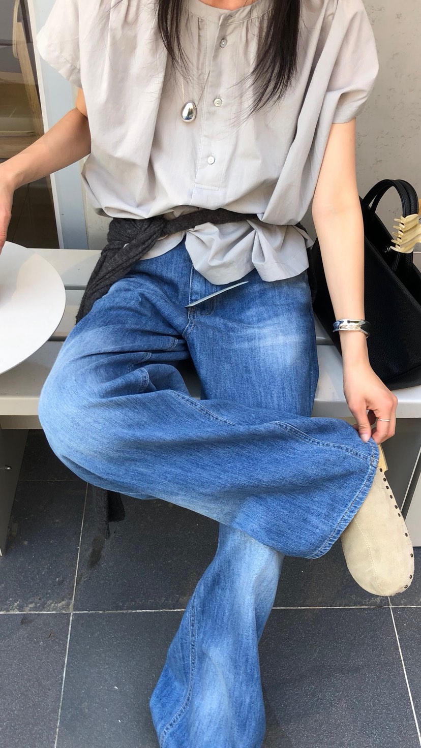 OVER RICH韓國直郵女士新品26夏季休閑職業時尚推薦牛仔褲OVER RICH牛仔褲