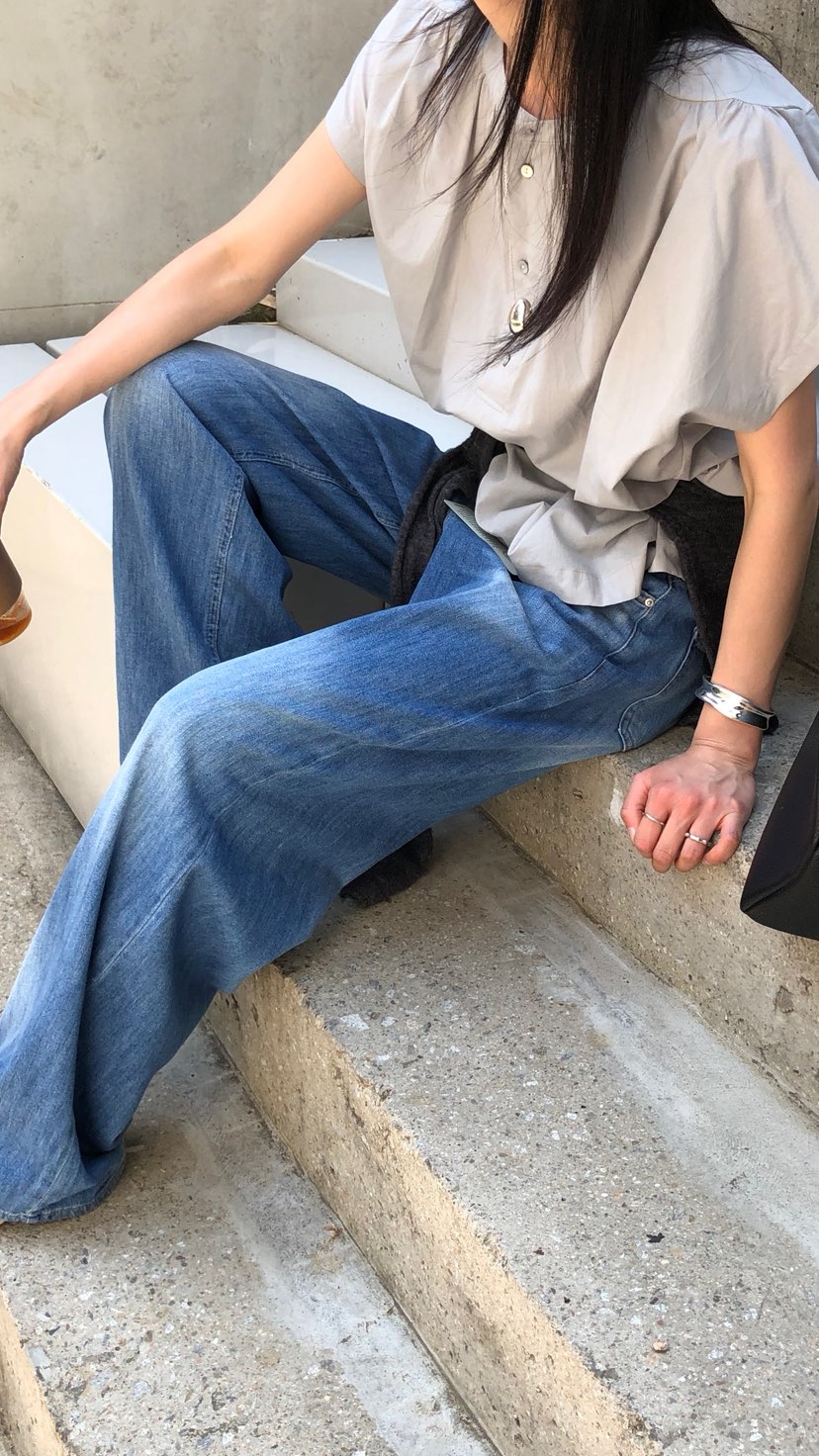 OVER RICH韓國直郵女士新品26夏季休閑職業時尚推薦牛仔褲OVER RICH牛仔褲