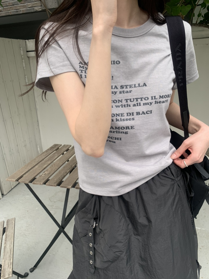 LE AVE韓國直郵女士新款時尚職業推薦人氣休閑26春夏T恤復古LE AVET恤