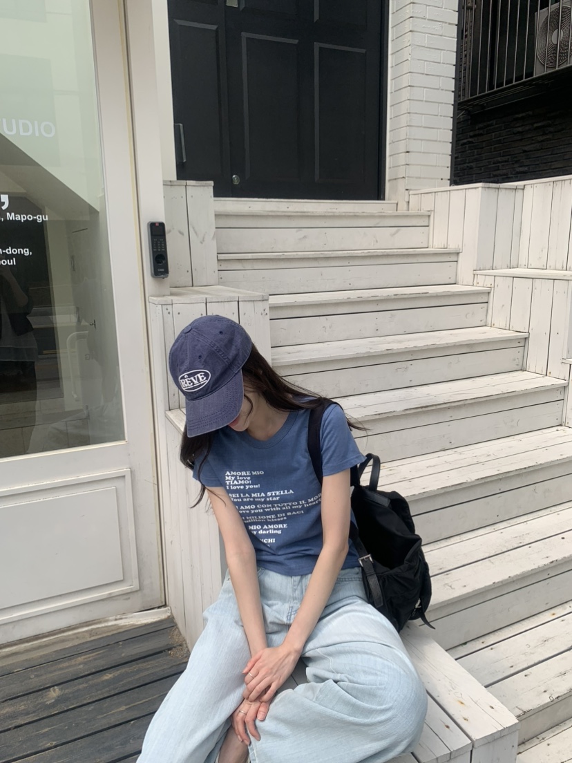 LE AVE韓國直郵女士新款時尚職業推薦人氣休閑26春夏T恤復古LE AVET恤