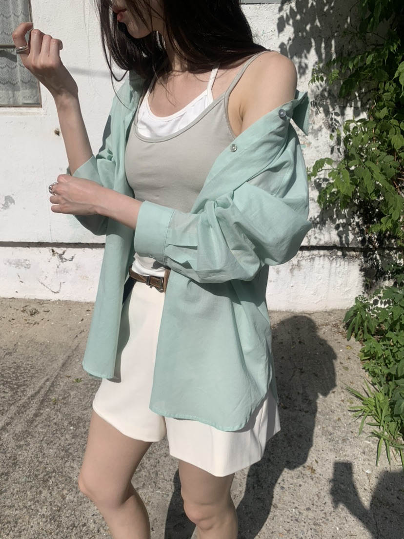 LE AVE韓國直郵女裝新品熱賣休閑26夏季26春夏襯衫蕾絲衫LE AVE襯衫/蕾絲衫