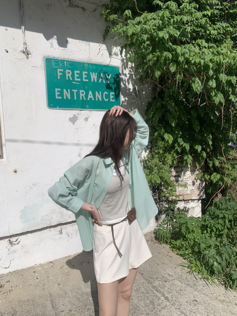 LE AVE韓國直郵女裝新品熱賣休閑26夏季26春夏襯衫蕾絲衫LE AVE襯衫/蕾絲衫