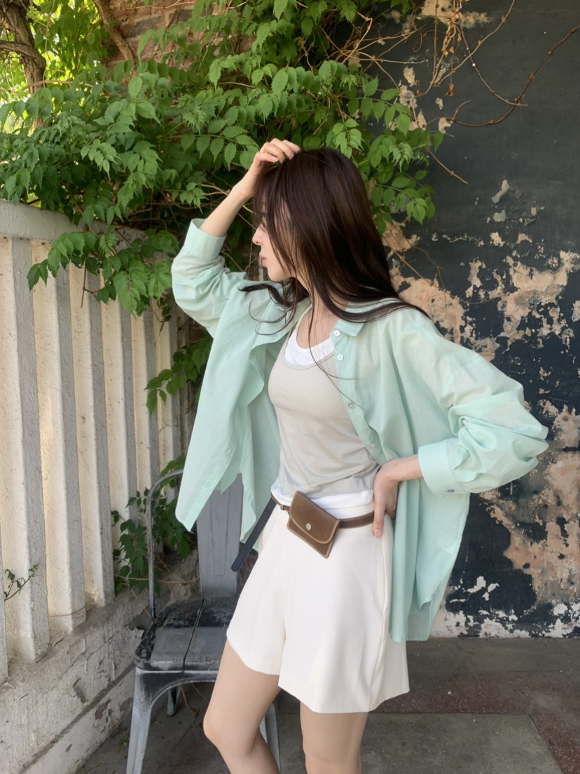 LE AVE韓國直郵女裝新品熱賣休閑26夏季26春夏襯衫蕾絲衫LE AVE襯衫/蕾絲衫