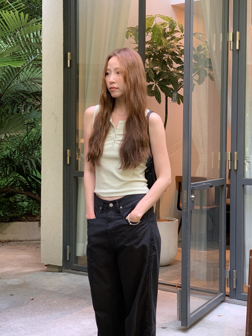 LONG PEAK韓國直郵實拍女士新品26夏季吊帶背心莫代爾紐扣LONG PEAK吊帶/背心