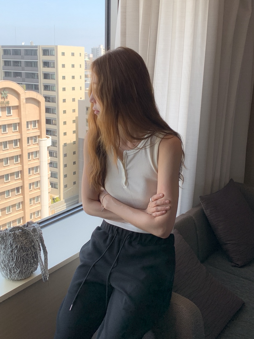 LONG PEAK韓國直郵實拍女士新品26夏季吊帶背心莫代爾紐扣LONG PEAK吊帶/背心