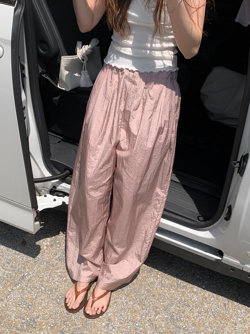 LONG PEAK韓國代購女士新款26春夏熱賣休閑人氣休閑褲褶裥LONG PEAK休閑褲