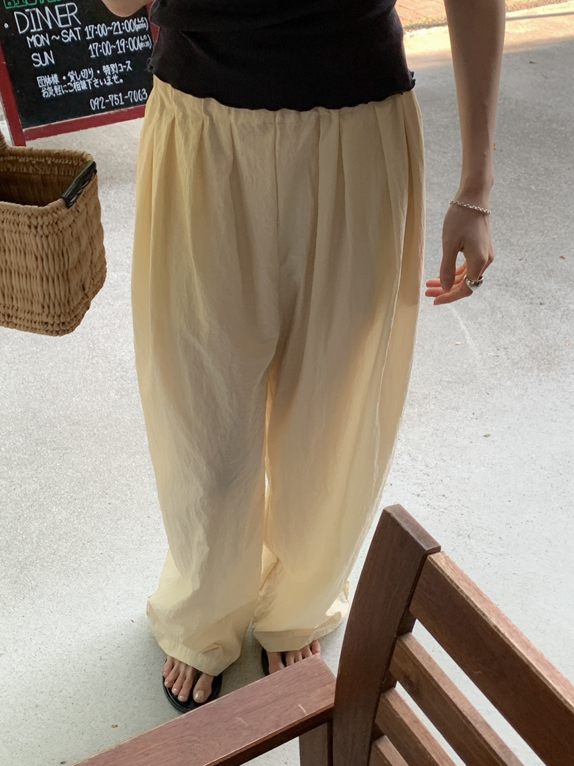 LONG PEAK韓國代購女士新款26春夏熱賣休閑人氣休閑褲褶裥LONG PEAK休閑褲