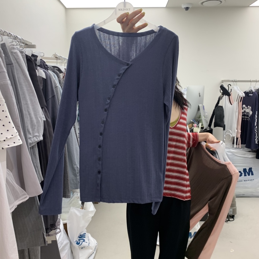 SOLD OUT東大門實拍韓國女裝新款職業推薦熱賣長袖T恤開衫SOLD OUT長袖T恤圖色3